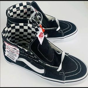 Mens (size 6) Vans SK8 HI Black White Canvas Lace Up High Top Skateboard Shoes